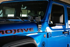 Jeep Gladiator Light Bar Mounts - Cowl/A-pillar - DV8 Offroad - Dual Pod Light Mounts - Micro-texture black - `20-`22