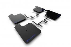 Jeep Wrangler JL Mud Flap Kit - Rally Armor - UR - Black / Blue Logo - `18-`22