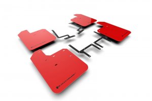 Jeep Wrangler JL Mud Flap Kit - Rally Armor - UR - Red - `18-`22