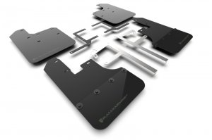 Jeep Gladiator Mud Flap - Rally Armor - UR Black with Army Green Logo - Black - `19-`25