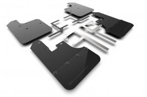 Jeep Gladiator Mud Flap - Rally Armor - Black / Metallic Black Logo - `19-`25