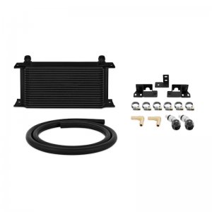 Jeep Wrangler JK Transmission Cooler Kit - Front - Mishimoto - 19-row - Black - 3.8L - `07-`11