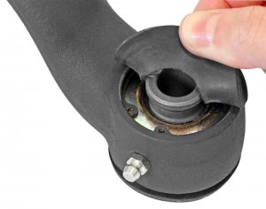 Jeep Gladiator Trac Bar - Front - RockJock - Johnny Joint, Organically Shaped Forging, Chromoly, Adjustable, Greasable - Semi-gloss black powder coat