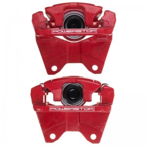 Jeep Wrangler JK Caliper Pair - Rear - PowerStop - With Bracket - Red - `07-`18