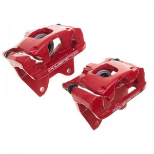 Jeep Wrangler JK Caliper Pair - Rear - PowerStop - With Bracket - Red - `07-`18
