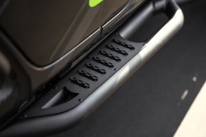 Jeep Wrangler JL Hinge Mounted Steps - DV8 Offroad - OE Plus - black - `18-`23