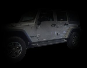 Jeep Wrangler JK Rock Slider Steps - DV8 Offroad - Plated Steel - Matte Black - `07-`18