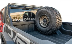 Jeep Gladiator Tire Carrier - In-Bed - DV8 Offroad - Stand Up - Black - `19-`0