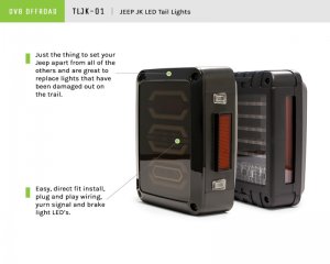 Jeep Wrangler JK Tail Light - DV8 Offroad - Horizontal LED - `07-`18