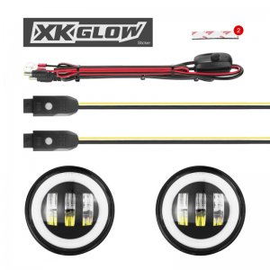 Jeep Wrangler JL Fog Light - XKGLOW - XKchrome Bluetooth App Controlled Kit - Black