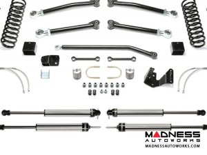 Jeep Wrangler 3" Trail II System w/ 2.25 Non Resi Dirt Logic Shocks by FABTECH - 2 Door JK (Short Arm)