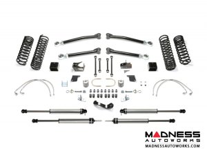 Jeep Wrangler 5" Long Travel Trail System w/ 2.25 Non Resi Dirt Logic Shocks by FABTECH - 4 Door JK (Short Arm)