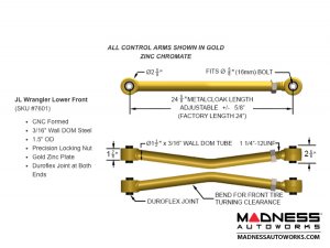 Jeep Wrangler JL Duroflex Control Arms - Full Set 