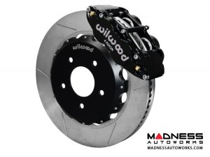 Jeep Wrangler JK Brake Conversion Kit - 14" Rotors - Wilwood Superlite 4R 4 Piston Front Brake Upgrade Kit (Black Powder Coated Calipers / GT Slotted Rotors)