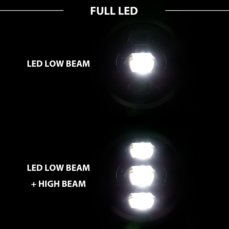 Jeep Wrangler LED/Projector Headlights - ANZO - Plank Style Design - Black - `18-`19