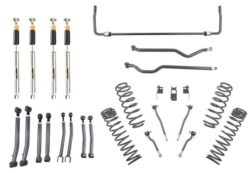 Jeep Wrangler Rubicon Unlimited JK Suspension Lift Kit - Front + Rear - Belltech - 4in. Lift with Trail Performance Shocks - `07-`17