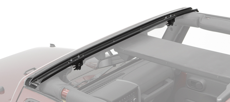 Jeep Wrangler JK Bikini Top Hardware - Bestop - 1-Piece No-Drill Header Design - `07-`18