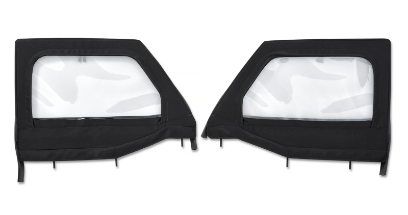 Jeep Wrangler JL Upper Fabric Doors - Front - Bestop - Element Upper Doors - Black Twill - `18-`26