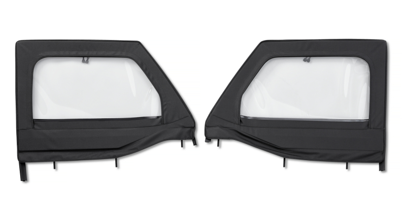 Jeep Gladiator Upper Fabric Doors - Front - Bestop - Element Upper Doors - Black Diamond - `20-`26