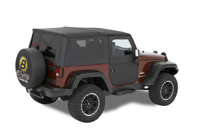 Jeep Wrangler JK Full Fabric Doors - Front - Bestop - 2-Piece Fabric Doors - Black Diamond - `07-`18