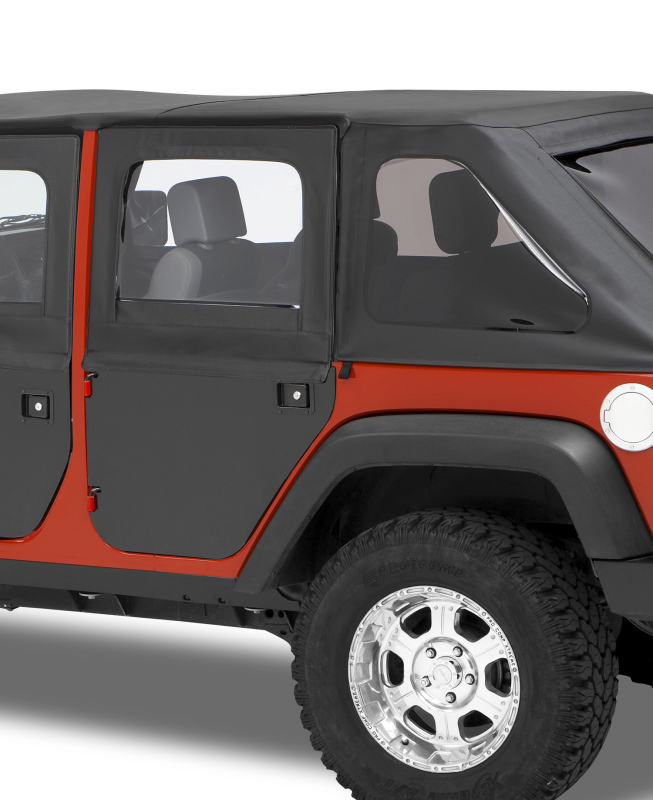 Jeep Wrangler JK Full Fabric Doors - Rear - Bestop - Full 2-Piece - Black Diamond - `07-`18