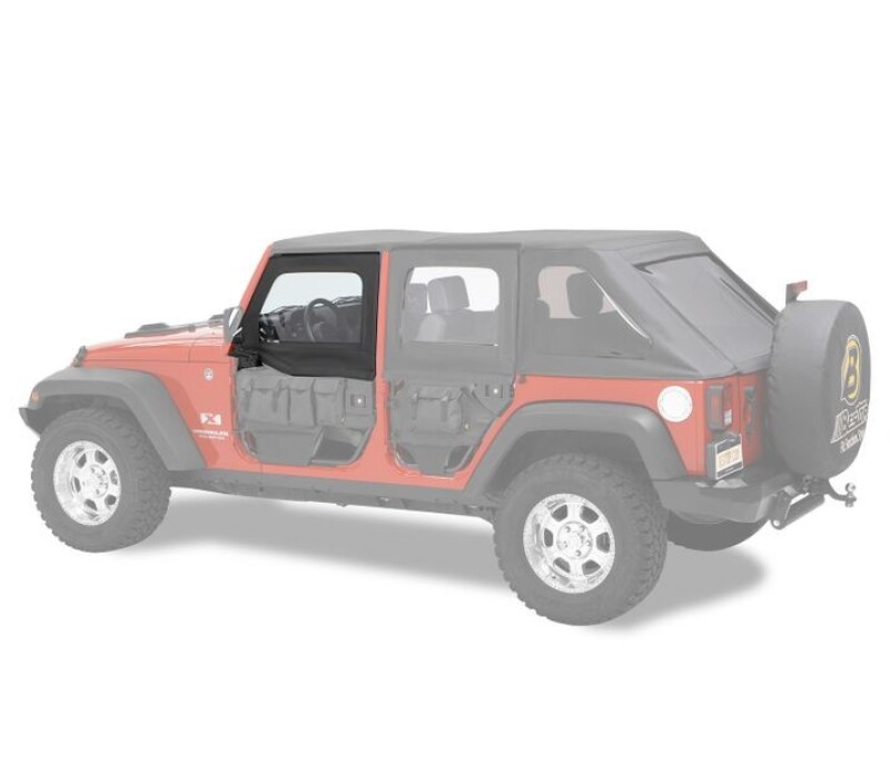 Jeep Wrangler JK Upper Doors - Front - Bestop - Element - Black Twill - `07-`18