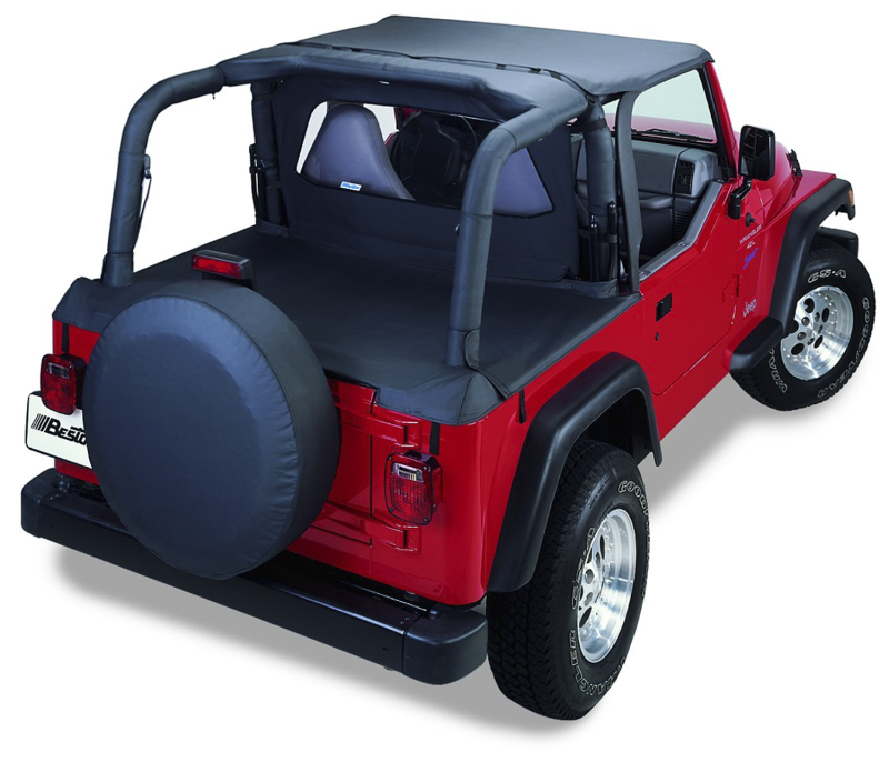 Jeep Wrangler TJ Bikini Top - Bestop - Header Targa - Black Diamond - `03-`06