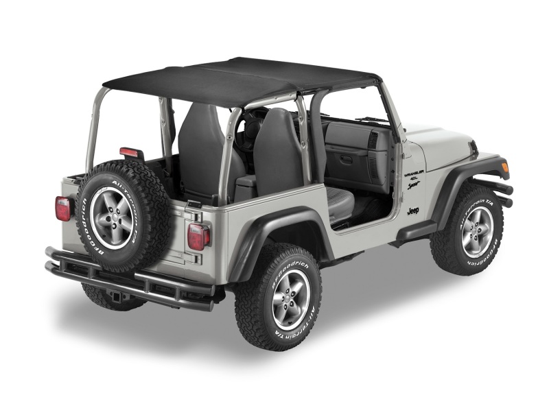 Jeep Wrangler Bikini Top - Bestop - Header Safari Bikini - Black Diamond - `03-`06