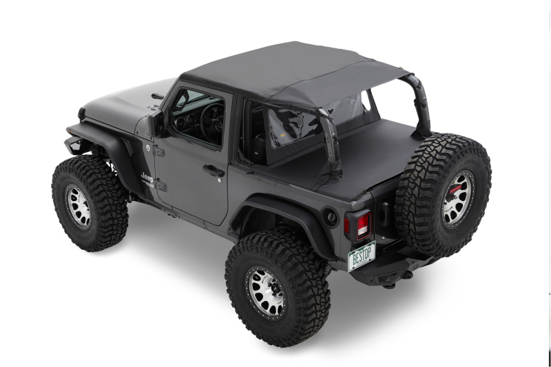 Jeep Wrangler JL Bikini Top - Bestop - Header Safari Cable Style - Black Diamond - `18-`23