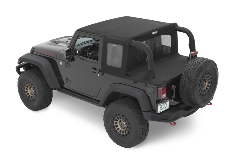 Jeep Wrangler JK Soft Top - Bestop - Halftop Premium Black Twill - Black - `07-`18