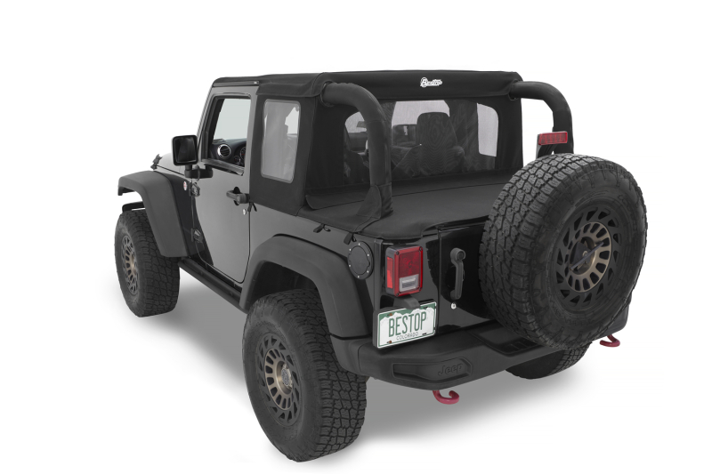 Jeep Wrangler JK Soft Top - Bestop - Halftop Premium Black Twill - Black - `07-`18