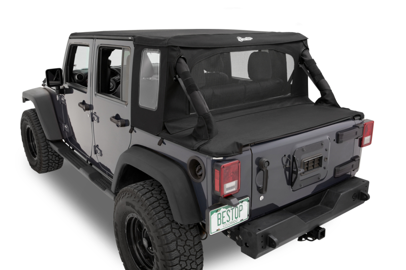 Jeep Wrangler JK Soft Top - Bestop - Halftop - Premium Black Twill - `07-`18