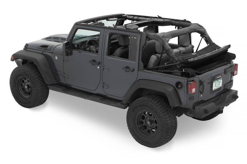 Jeep Wrangler JK Soft Top - Bestop - Trektop Glide Premium Black Twill - Black - `07-`18