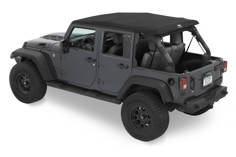 Jeep Wrangler JK Soft Top - Bestop - Trektop Glide Premium Black Twill - Black - `07-`18