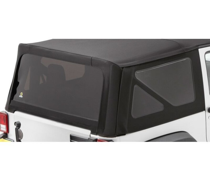 Jeep Wrangler JK Convertible Top Window Kit - Rear - Bestop - Sailcloth Replace-A-Top 79136, 79142 - Black Diamond - `07-`10