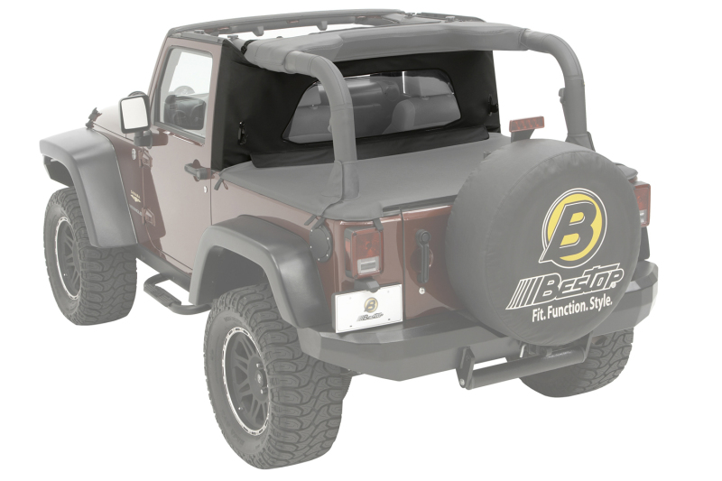 Jeep Wrangler Soft Top Wind Screen - Bestop - Wrap-Around Windjammer - Black Diamond - `03-`06