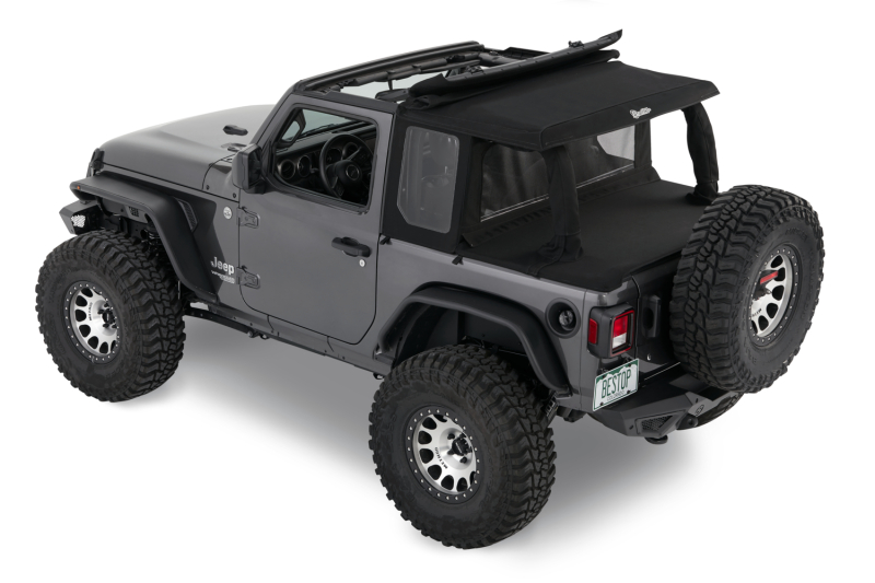 Jeep Wrangler JL Soft Top - Bestop - Halftop Conversion Kit - Premium Black Twill - `18-`26