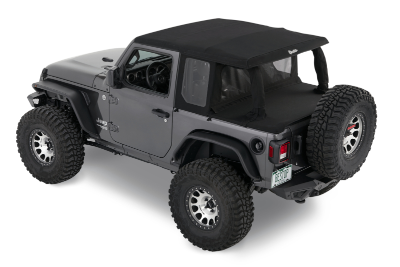 Jeep Wrangler JL Soft Top - Bestop - Halftop Conversion Kit - Premium Black Twill - `18-`26
