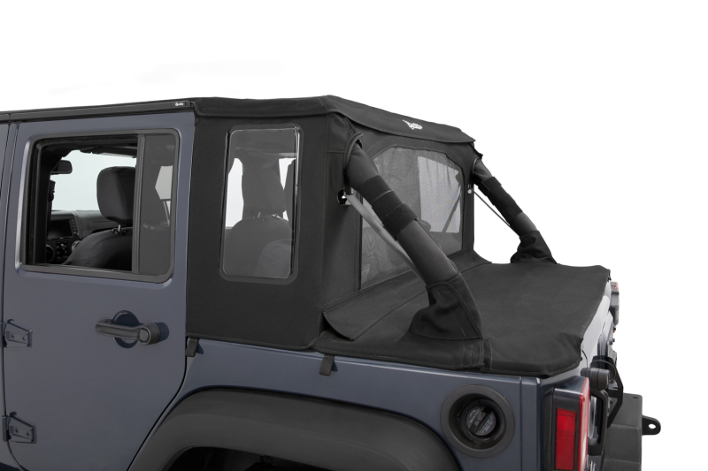 Jeep Wrangler JK Halftop Soft Top Conversion Kit - Bestop - Halftop - Premium Black Twill - `07-`18