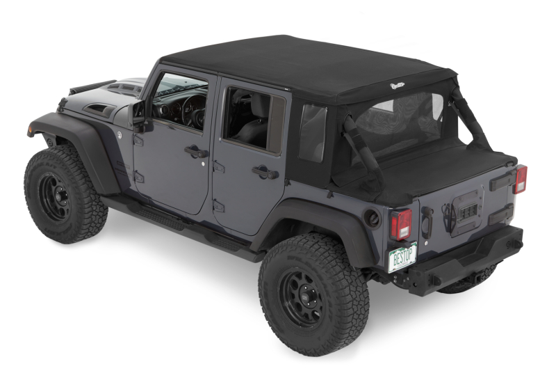 Jeep Wrangler JK Soft Top Conversion Kit - Bestop - Halftop - Black Diamond - `07-`18