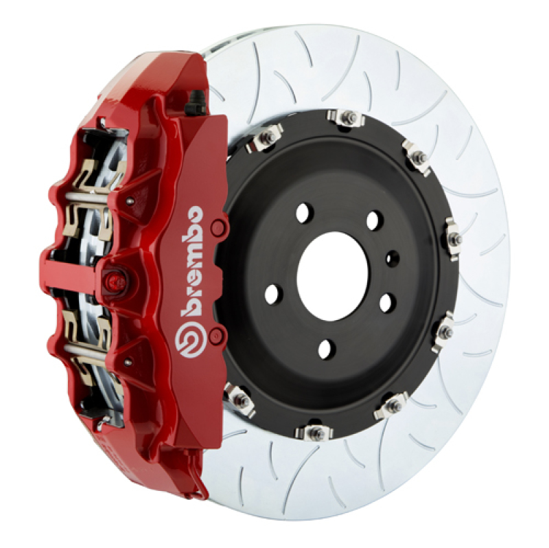 Jeep Wrangler Brake Kit - Front - Brembo - GT BBK 6 Piston Cast 2pc 380x34 2pc Rotor Slotted Type3 - Red - `18-`27
