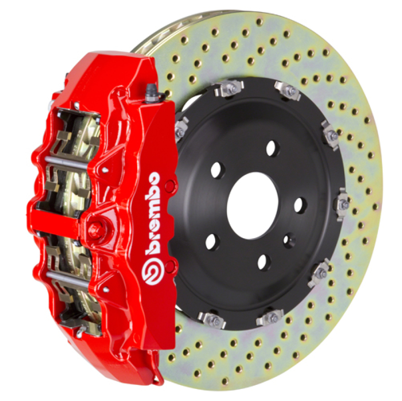 Jeep Unlimited Brake Kit - Front - Brembo - GT BBK 6 Piston Cast 380x34 2pc Rotor Drilled - Red - `07-`18 Jeep Unlimited Brake Kit - Front - Brembo - GT BBK 6 Piston Cast 380x34 2pc Rotor Drilled - Red - `07-`18