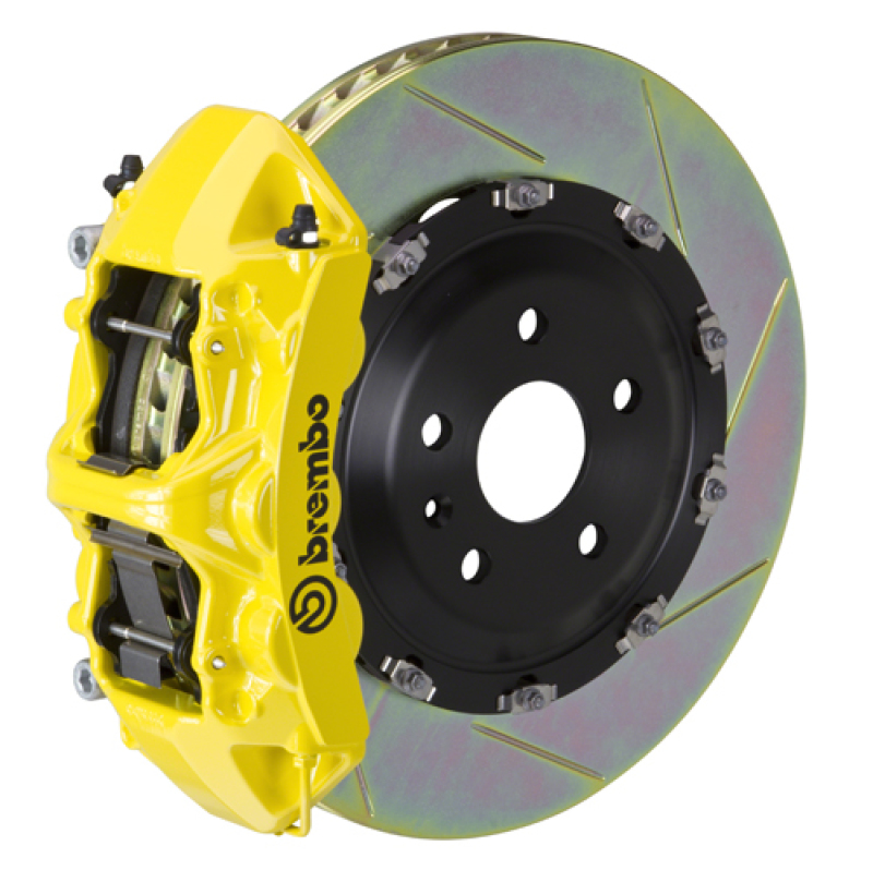 Jeep Wrangler Unlimited Brake Kit - Front - Brembo - Slotted Type1 + 6 Piston - Yellow - `07-`18 Jeep Wrangler Unlimited Brake Kit - Front - Brembo - Slotted Type1 + 6 Piston - Yellow - `07-`18