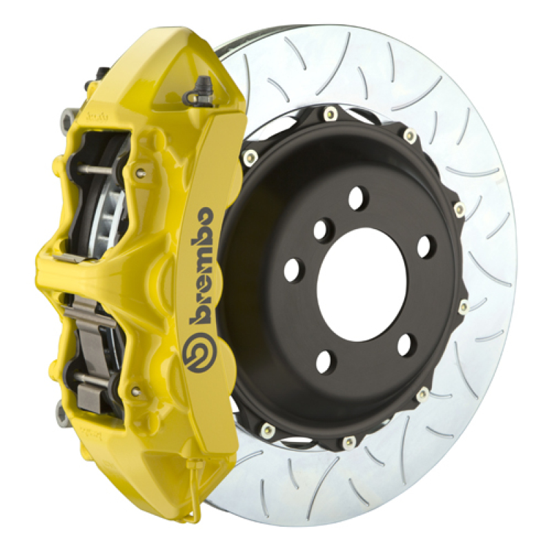 Jeep Wrangler Unlimited Brake Kit - Front - Brembo - GT BBK 6 Piston Cast 380x34 2pc Rotor Slotted Type3 - Yellow - `07-`18 Jeep Wrangler Unlimited Brake Kit - Front - Brembo - GT BBK 6 Piston Cast 380x34 2pc Rotor Slotted Type3 - Yellow - `07-`18
