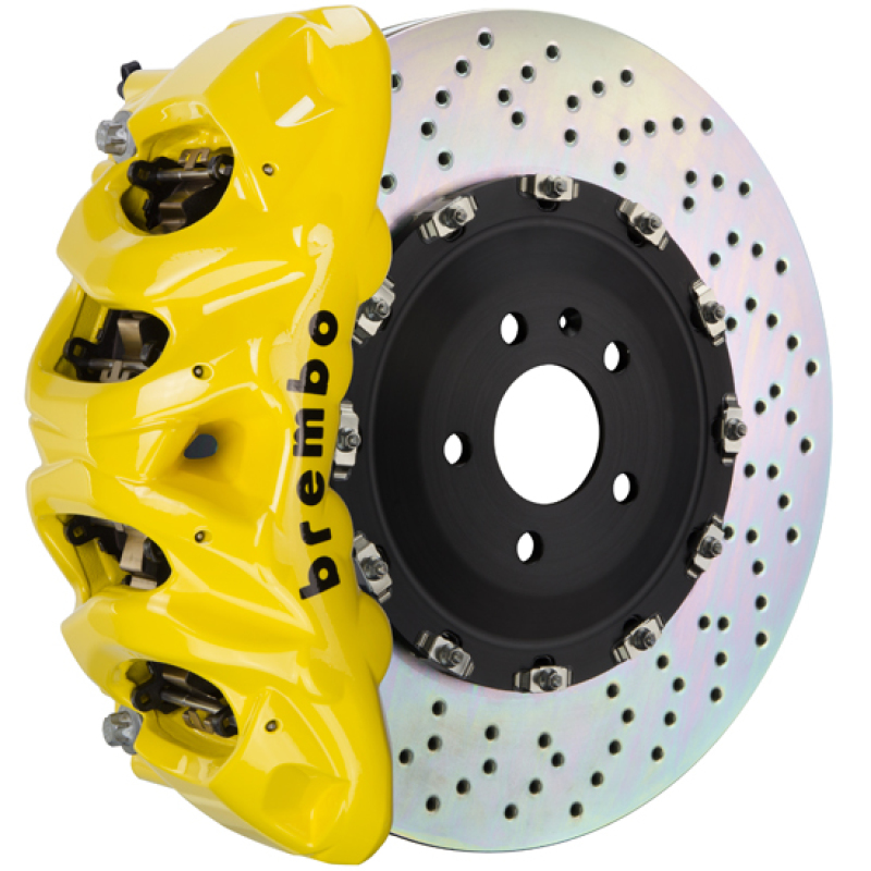 Jeep Grand Cherokee SRT8 Brake Kit - Front - Brembo - GT BBK 8Pist Cast 412x38 2pc Rotor Drilled - Yellow - `12-`21 Jeep Grand Cherokee SRT8 Brake Kit - Front - Brembo - GT BBK 8Pist Cast 412x38 2pc Rotor Drilled - Yellow - `12-`21