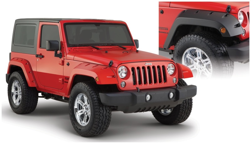 Jeep Wrangler Fender Flares - Front - Bushwacker - Pocket Style - Black - `07-`18