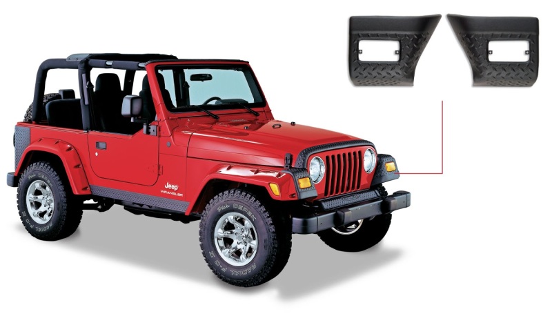 Jeep Wrangler Trail Armor Front Corners - Bushwacker - Trail Armor Corner Guard - Black - `97-`06