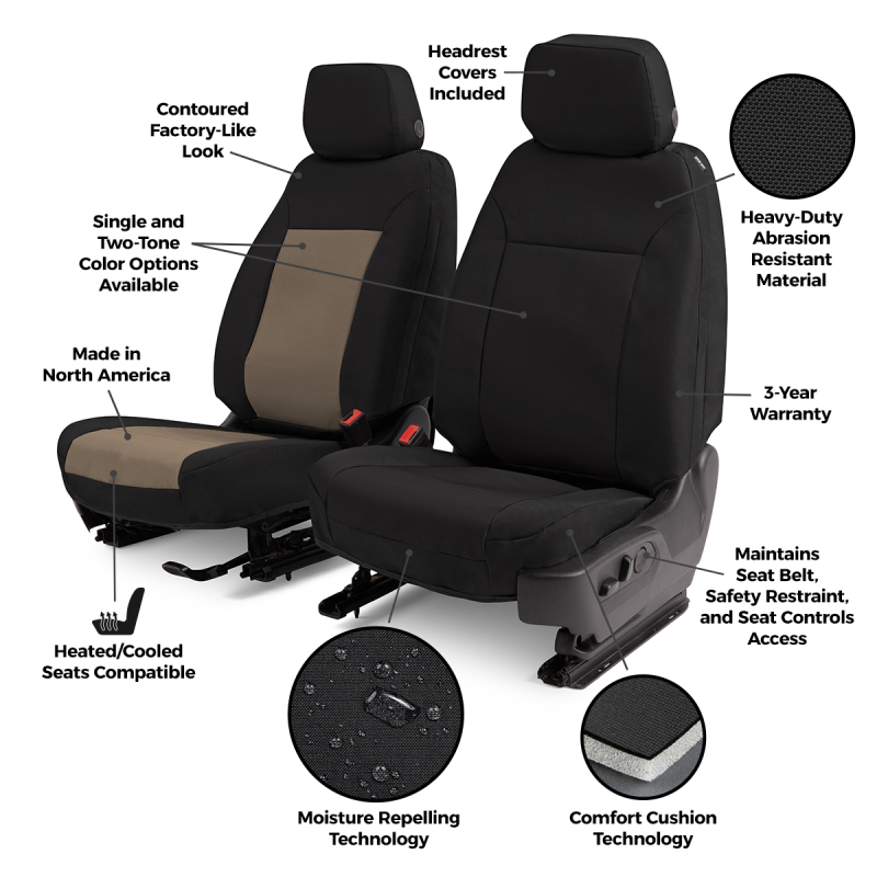 Jeep Wrangler JL Seat Cover - Front - Covercraft - Endura Precision Fit Custom - `24-`25