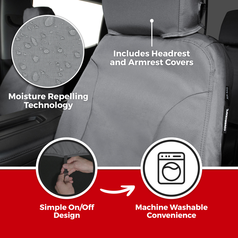 Jeep Wrangler Seat Covers - Front - Covercraft - Endura Waterproof SeatSaver - 2026+