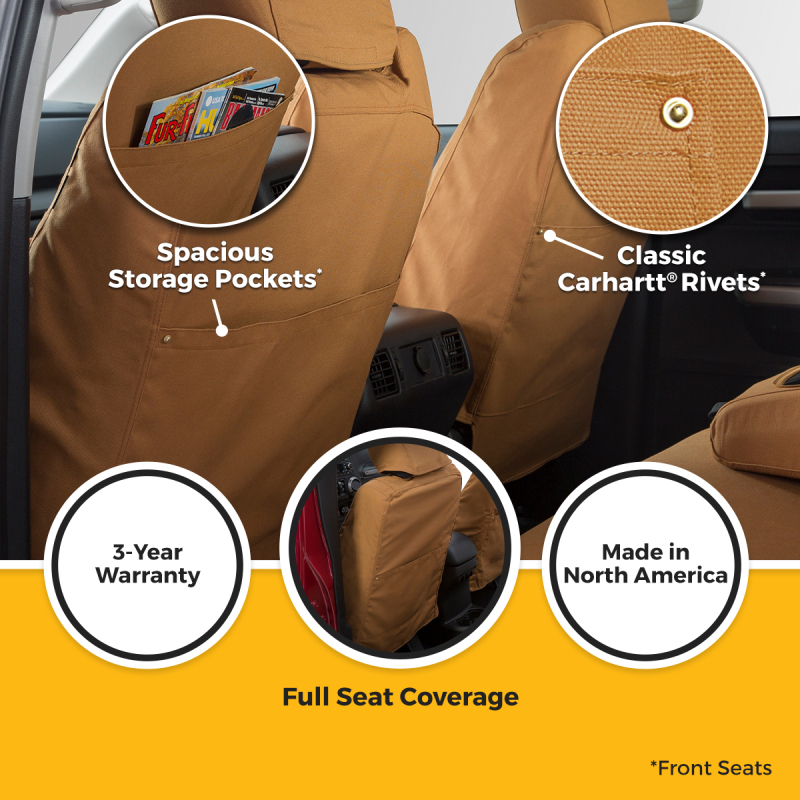 Jeep Wrangler JL Seat Cover - Covercraft - Carhartt SeatSaver Custom - Brown - `18-`25
